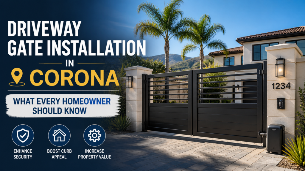 Driveway Gate Installation in Corona: What Every Homeowner Should Know